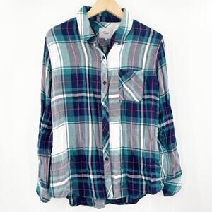 RAILS Button Down Shirt Size Medium Hunter Plaid Flannel Fall Long Sleeve Soft
